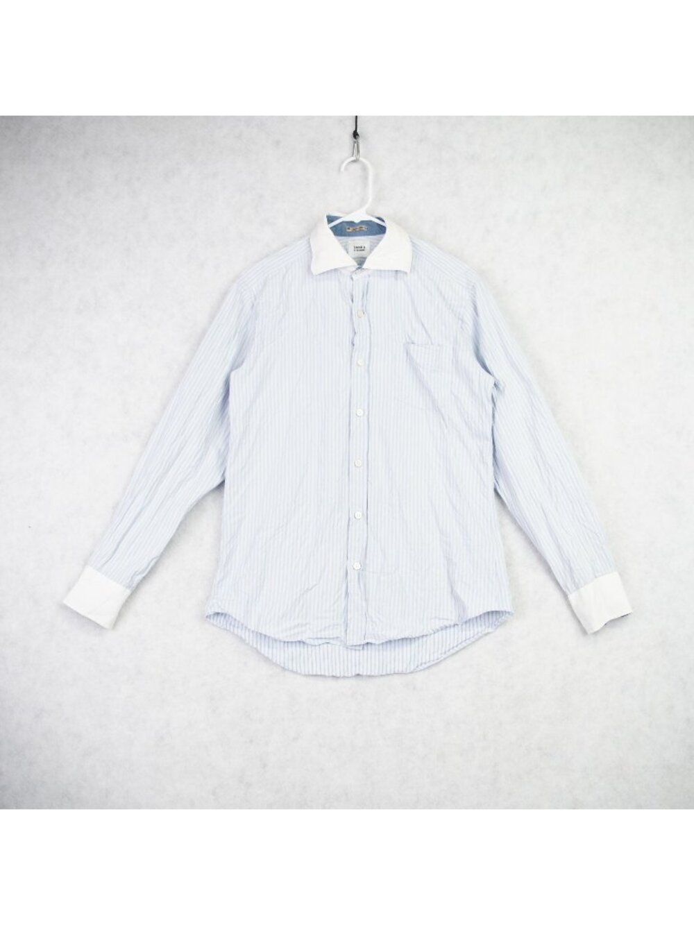 Takeo Kikuchi Mens Slim Fit Dress Shirt Sz 3 Medium White Blue Striped Tokyo